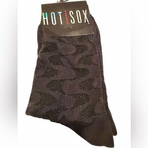 Hotsox vintage black on black nylon trouser socks. Sock size 9-11. NWT